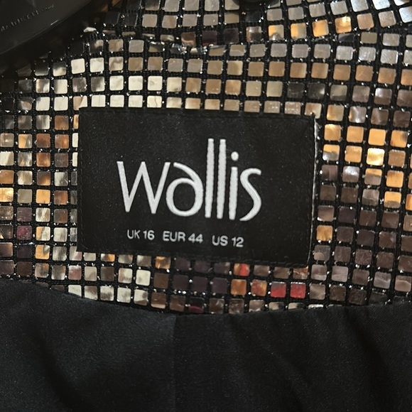Wallis Silver Mirror Sequin Blazer size 16 - Picture 9 of 10